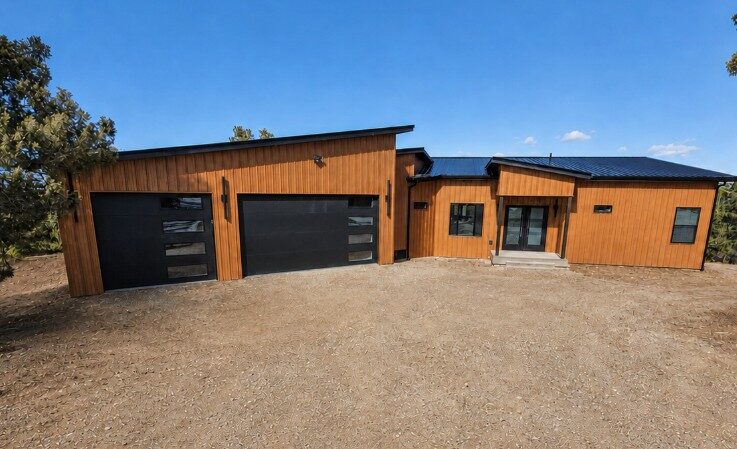 Rustic timber custom home front elevation