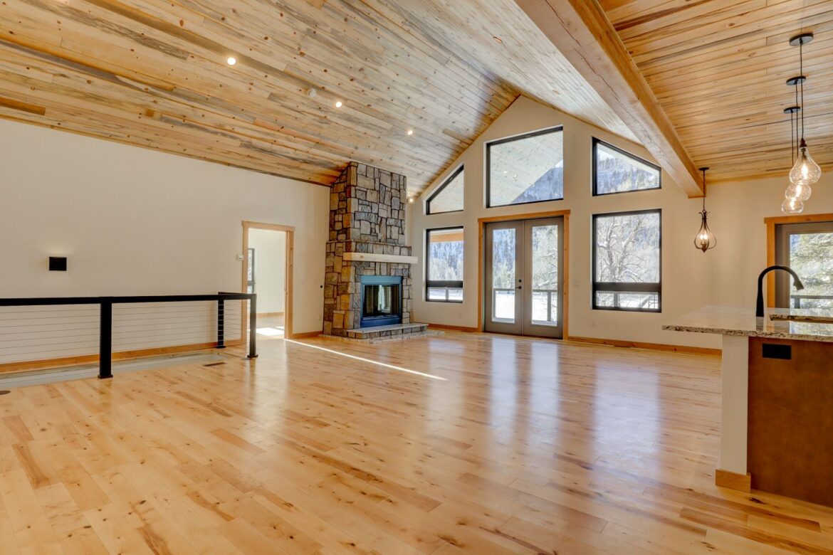 Finished Maxwell custom home living room